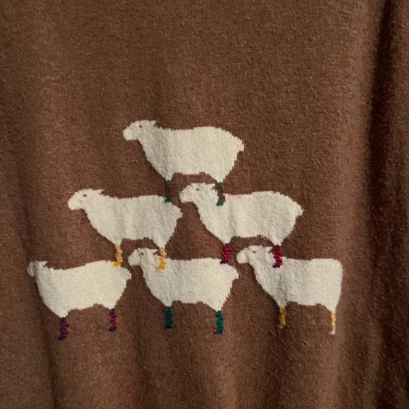 Brown Sweater with Sheep Design - Picture 2 of 4